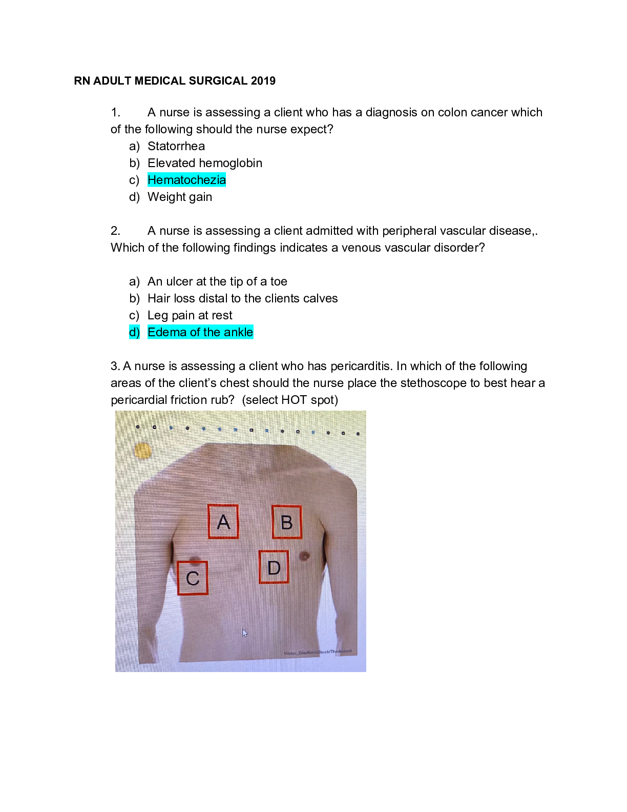 Preview of ATI RN ADULT MEDICAL SURGICAL 2019